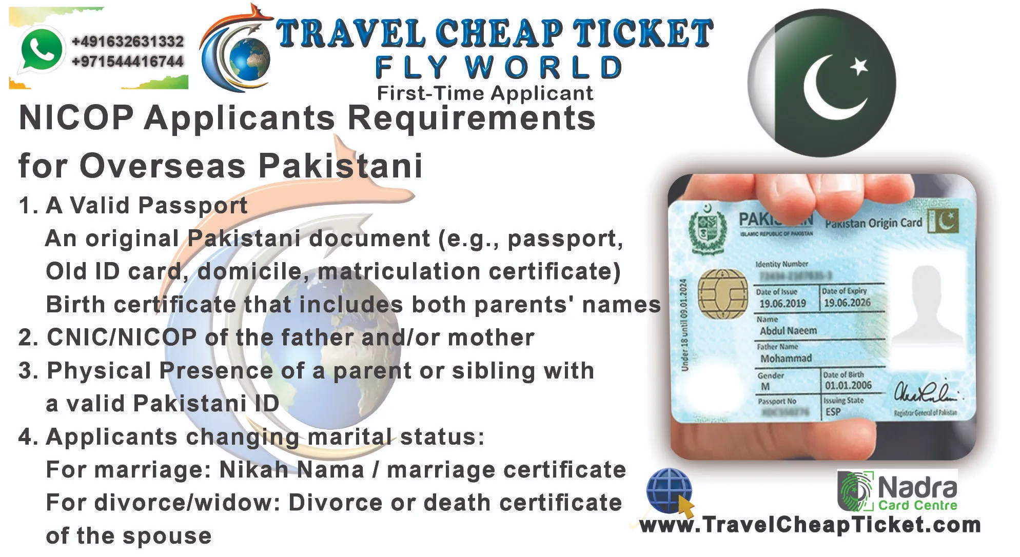 NICOP requirements and services for Overseas Pakistanis by Travel Cheap Ticket.